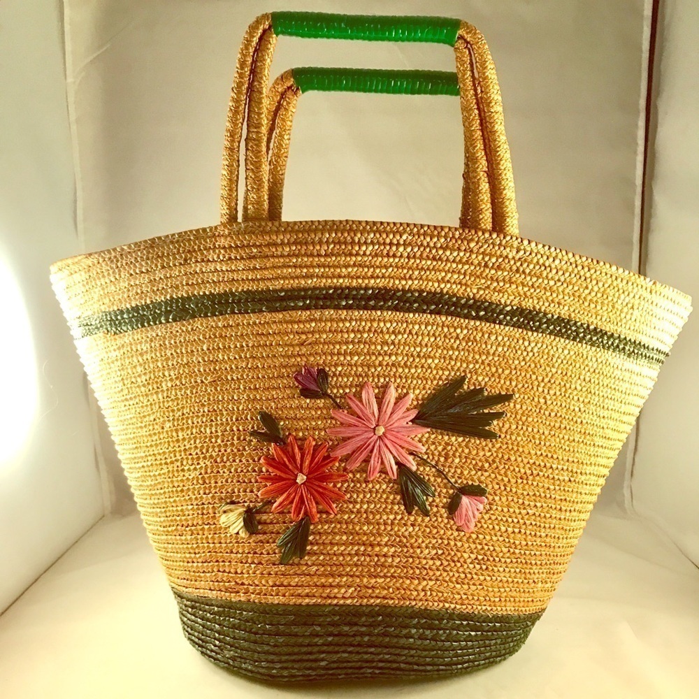 Vintage Large Raffia Bucket Bag - Picture 2 of 8